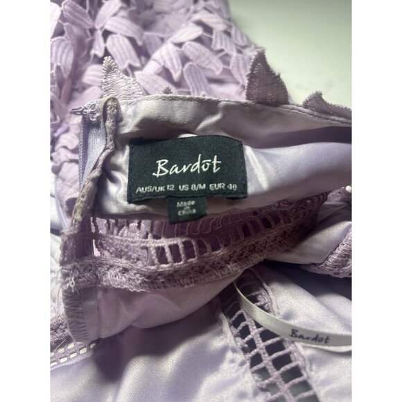 Bardot Gemme Dress Lace Halter Ladies Size 8 Lavender Lilac Color - Picture 11 of 16